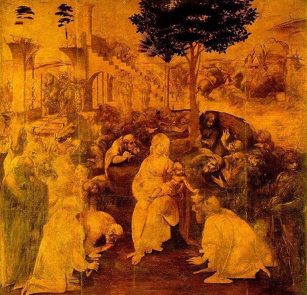 LEONARDO da Vinci The Adoration of the Magi oil painting picture